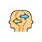 Self-awareness color line icon. Human behavior.