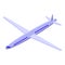 Self-care airplane traveling icon, isometric style