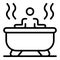 Self care hot bathtub icon, outline style