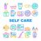 Self Care Procedure And Life Task Icons Set Vector