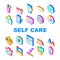 Self Care Procedure And Life Task Icons Set Vector