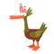 Self Confident Male Mallard Duck, Funny Bird Cartoon Character Vector Illustration