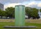 Self-contained outdoor fountain, part of the outdoor spaces around William P. Clements University Hospital, Dallas Texas.