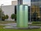 Self-contained outdoor fountain, part of the outdoor spaces around William P. Clements University Hospital, Dallas Texas.