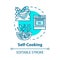 Self cooking concept icon. Low cost eating, self catering idea thin line illustration. Preparing dinner with cheap