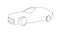 Self drawing animation of single line draw sporty car. Race car vehicle transportation concept. One continuous line draw