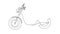 Self drawing animation of single line drawing vintage chopper motorcycle. Animated retro motorbike transportation