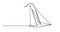 Self drawing line animation of beautiful sailboat sailing on sea