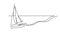 Self drawing line animation of beautiful sailboat yacht greeting card with copy space