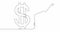 Self drawing line animation businessman hand drawing dollar sign continuous line drawn concept video