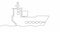 Self drawing line animation cargo ship silhouette continuous line drawn concept video