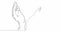 Self drawing line animation hands holding something continuous line drawn concept video