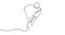 Self drawing line animation Ice hockey Player continuous line drawn concept video