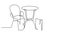 Self drawing line animation of iron cast patio furniture