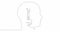 Self drawing line animation light bulb symbol thinking ideas inside head continuous line drawn concept video