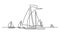 Self drawing line animation of regatta with beautiful yachts sailing on ocean