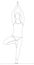 Self-drawing a simple animation of one continuous exercise of drawing one line, a person takes up yoga, a healthy lifestyle,