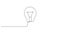 Self drawing simple animation of one line drawing of light bulb. Drawing by hand, black lines on a white background.