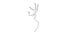 Self drawing simple animation of single continuous one line drawing of deer. Drawing by hand, black line on a white