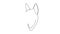 Self drawing simple animation of single continuous one line drawing German Shepherd. Dog head drawing by hand, black