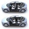 Self-driving car 3d concept, autonomous vehicle with rotating seats, electric car 3d rendering