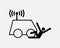 Self-Driving Car Accident Icon Injury Safety Hazard Dangers Black White Icon