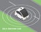 Self-driving car black icon