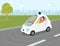 Self-driving car flat modern illustration