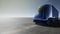 Self-driving electric semi truck driving on highway. 3D rendering animation. EV Truck. EV Semi track. EV Lorry. 4K