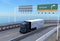 Self driving hybrid truck on highway