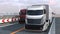 Self driving hybrid trucks on the highway