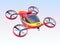 Self-driving Rescue Drone flying in the sky. Original design