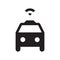 Self driving taxi - Glyph Icon - Black