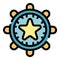 Self-esteem star wheel icon color outline vector