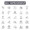 Self improvement line icons, signs, vector set, linear concept, outline illustration