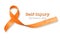 Self- injury awareness day SIAD, March 1, Orange ribbon isolated on white background