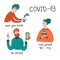 Self-isolation during an epidemic. People take care of themselves. Stay up to date. Stay home. Wash your hands. Coronovirus.