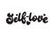 Self-love hand drawn 70s design. Trendy groovy lettering quote for poster, print, greeting card etc. Motivational self love design