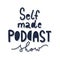 Self made podcast show lettering decorated with doodles, good as banner or poster, handwritten typography