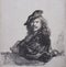 Self-portrait 1639 etching by Rembrandt van Rijn