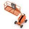 Self propelled wheeled boom lift with telescoping boom and basket on white. 3D illustration