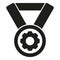 Self realization medal icon simple vector. Leader business