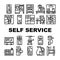 Self Service Buying Collection Icons Set Vector