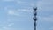 Self Support, Guyed Tower, Guyed Mast, Pole. Telecommunication Tower. Cell Phone Signal Tower on sky background