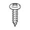 Self-tapping screw. Fasteners. Vector icon.