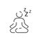 Selfcare line icon. Meditation, yoga, indifference. Mental health concept. Vector for topics like healthy lifestyle, psychology,