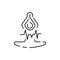 Selfcare line icon. Meditation, yoga, indifference. Mental health concept. Vector for topics like healthy lifestyle, psychology,