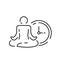 Selfcare line icon. Meditation, yoga, indifference. Mental health concept. Vector for topics like healthy lifestyle, psychology,