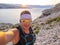 Selfie of cool trailrunning man in croatia on the island krk in baska in summer