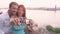 Selfie couple taking smart phone self portrait